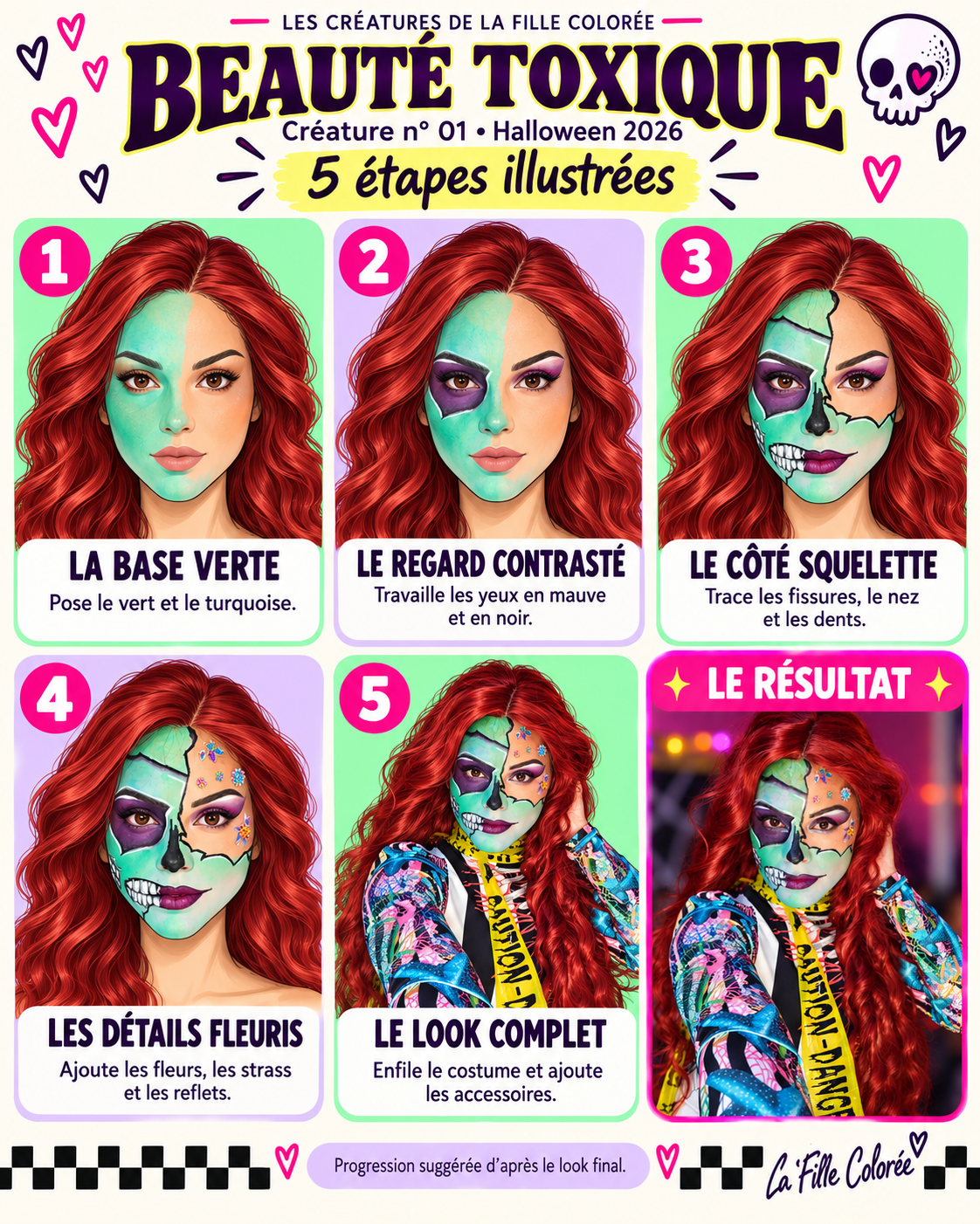 Fiche illustrée de Beauté toxique en cinq étapes
